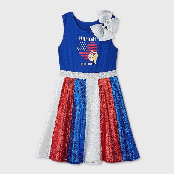 NWT JoJo Siwa Patriotic Sequin Dress - Picture 1 of 6